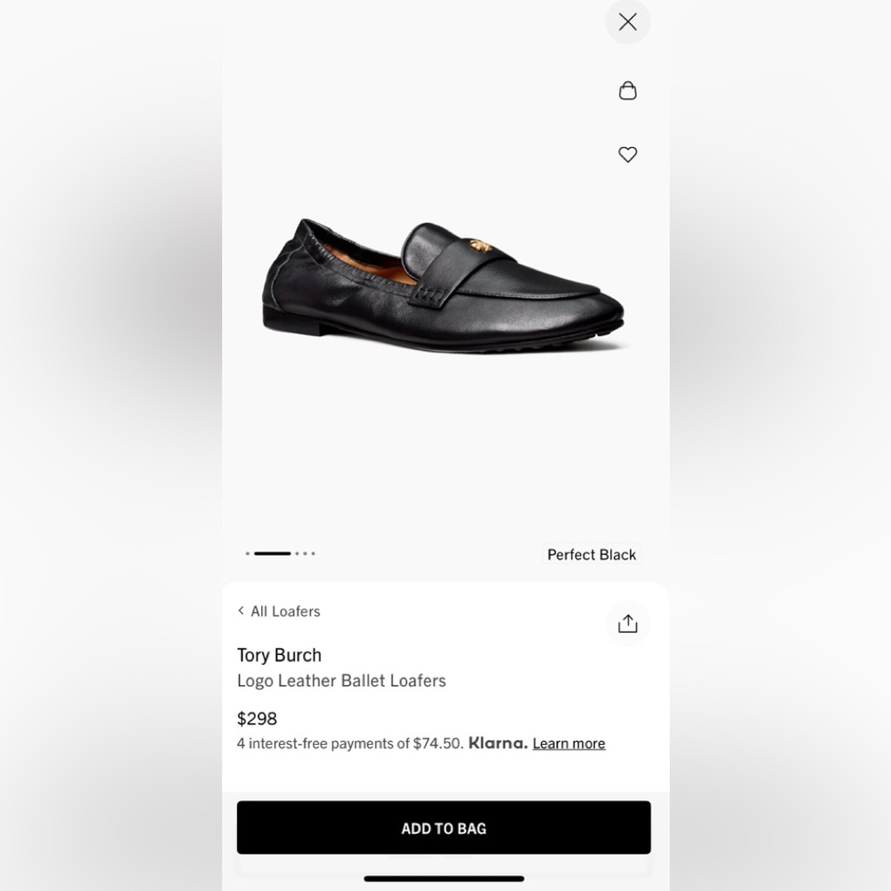 Tory Burch Black Leather Loafers